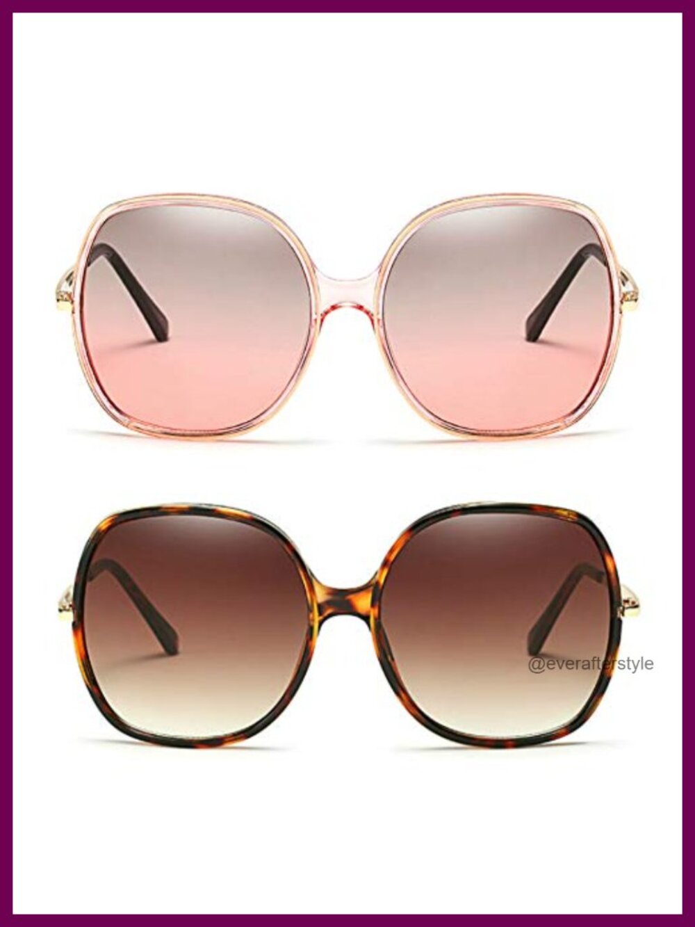 Oversized Square Sunglasses for Women Retro 70s Vintage Full Frame UV400
